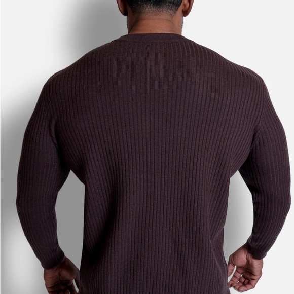 Jed North Brown Ribbed Henley Sweater M - Picture 5 of 8